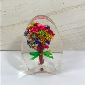 Vintage Adorable Neon Floral Bouquet Resin Decor